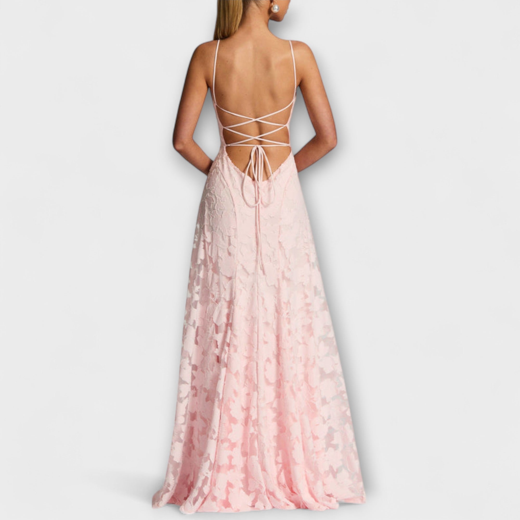 Women's Delicate Floral Lace Spaghetti Strap Maxi Dress