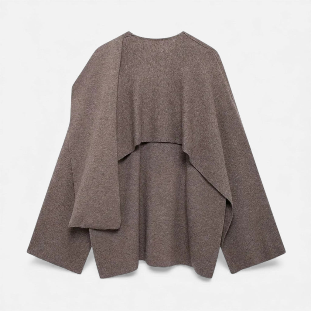 Women's Sophisticated Wool-Blend Poncho Cardigan