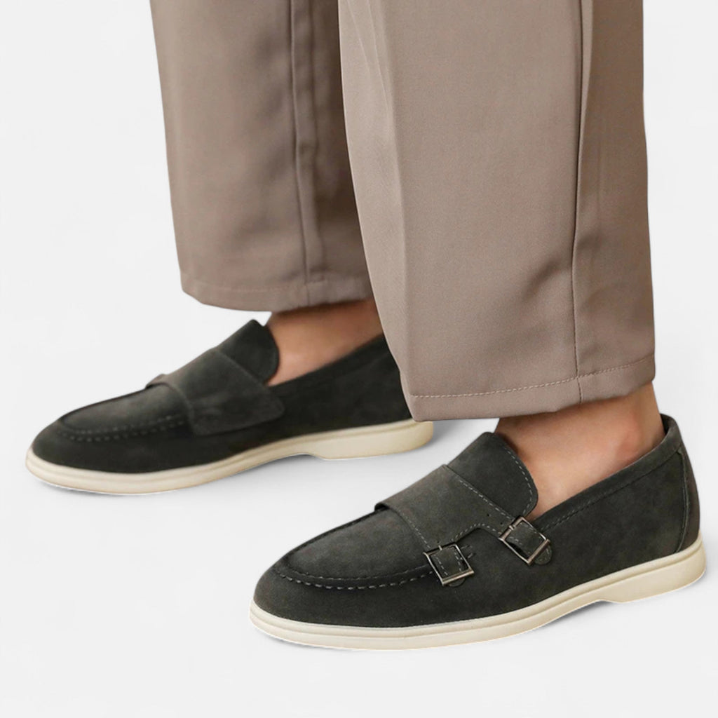 Men's Distinguished Suede Monk Strap Loafers