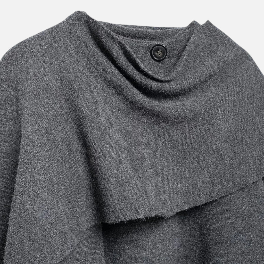 Women's Sophisticated Wool-Blend Poncho Cardigan