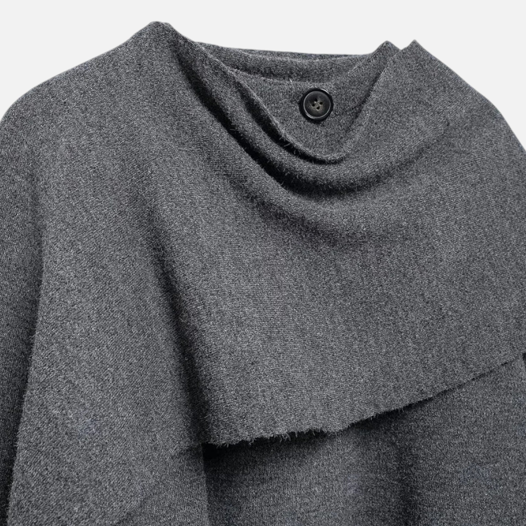 Women's Sophisticated Wool-Blend Poncho Cardigan