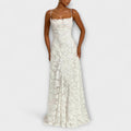 Women's Delicate Floral Lace Spaghetti Strap Maxi Dress