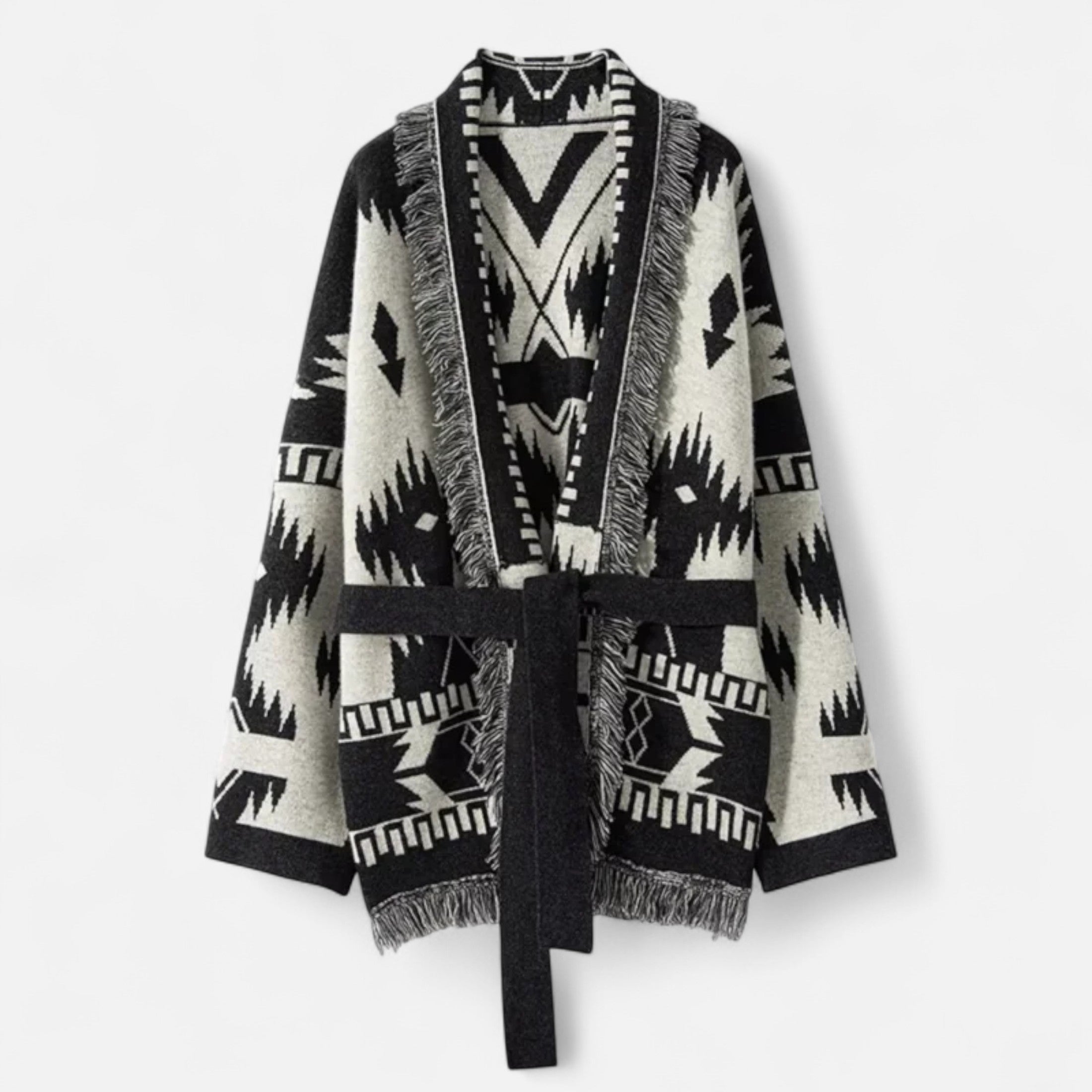 Women's Luxurious Cashmere Tassel Jacquard Cardigan