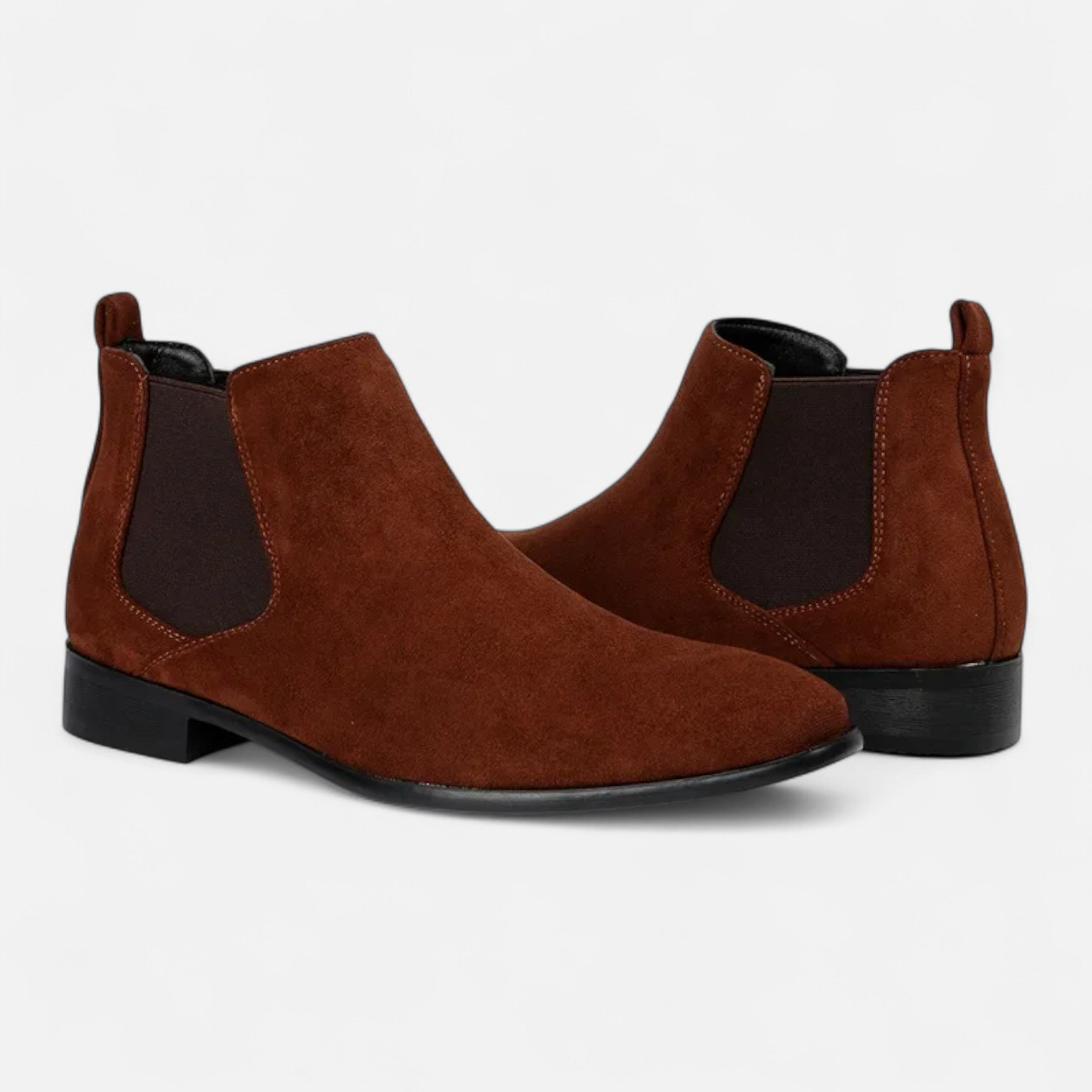 Men's Bold Suede Square-Toe Chelsea Boots