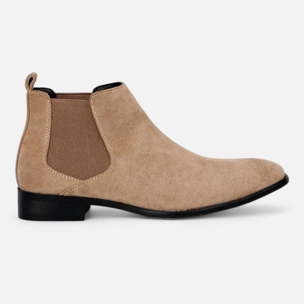 Men's Bold Suede Square-Toe Chelsea Boots