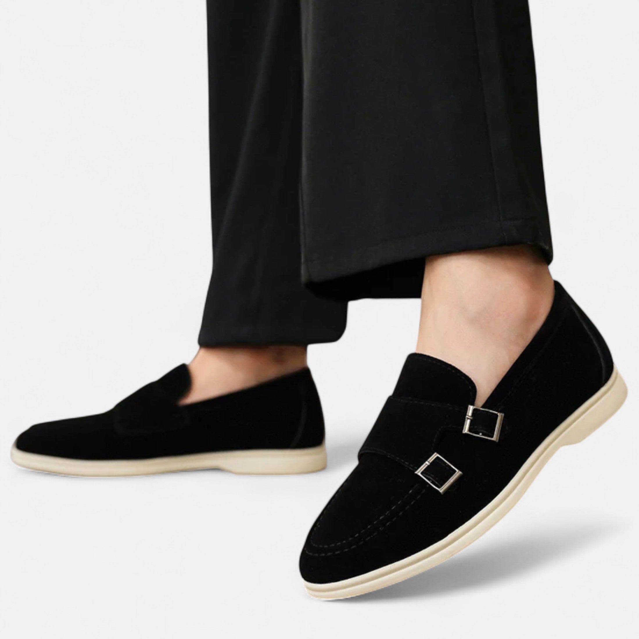 Men's Distinguished Suede Monk Strap Loafers