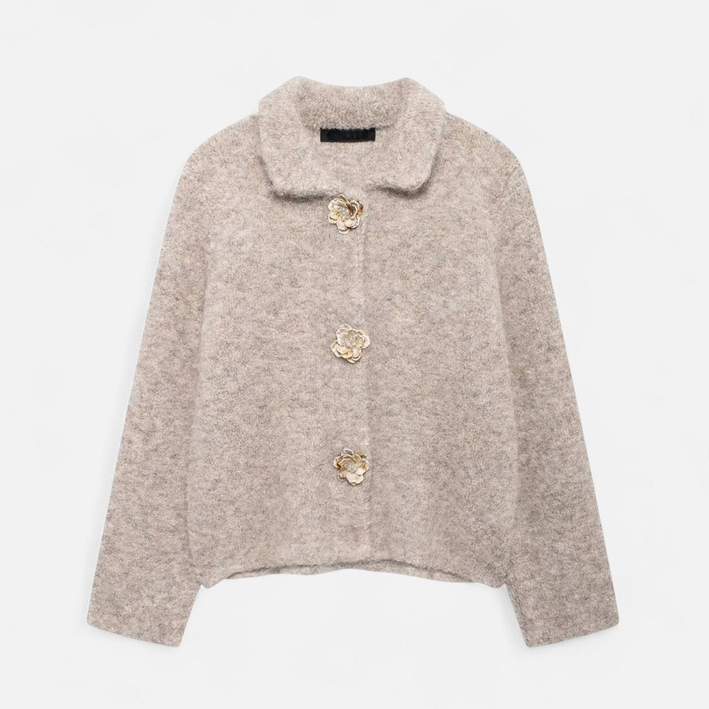 Women's Delicate Floral Button-Up Cardigan