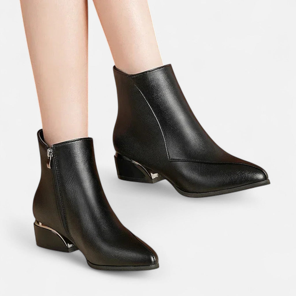 Women's Versatile Leather Ankle Boots