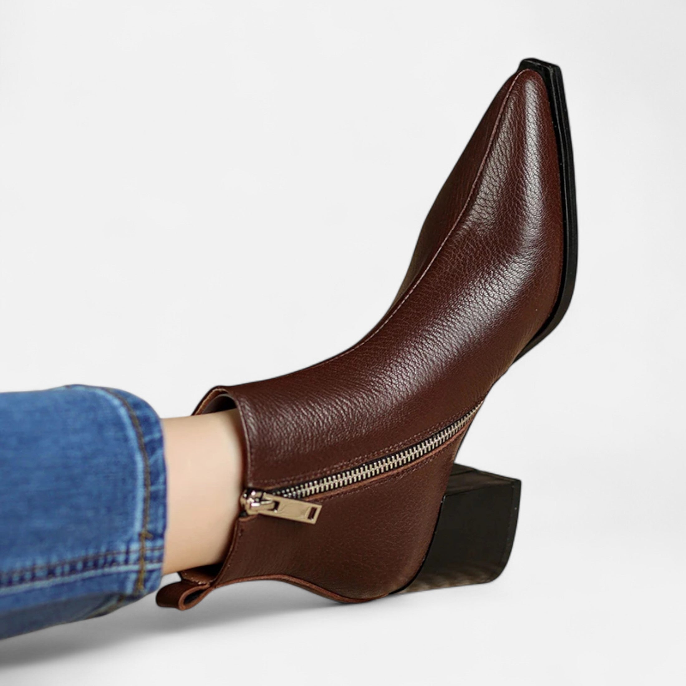 Women's Polished Leather Chelsea Boots