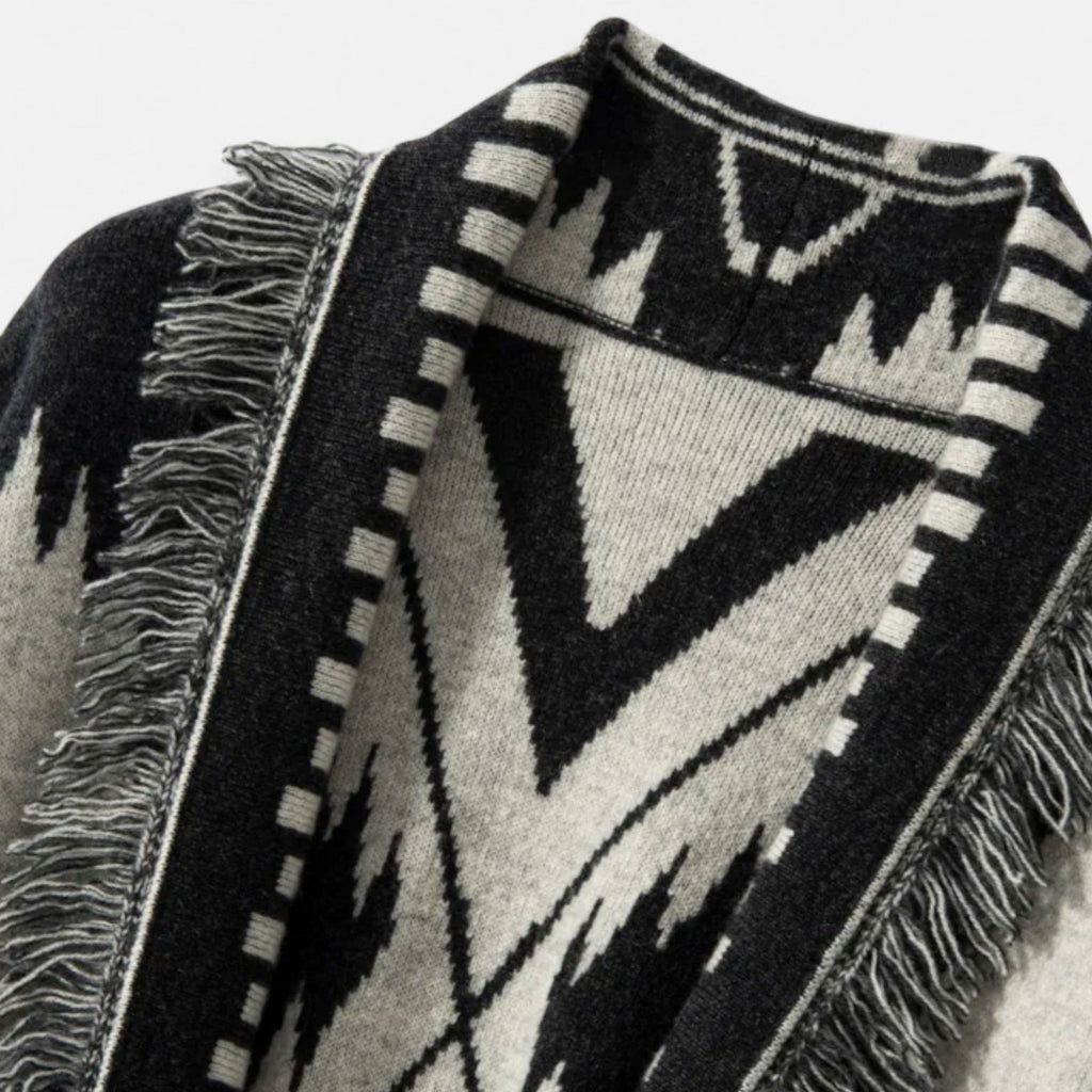 Women's Luxurious Cashmere Tassel Jacquard Cardigan