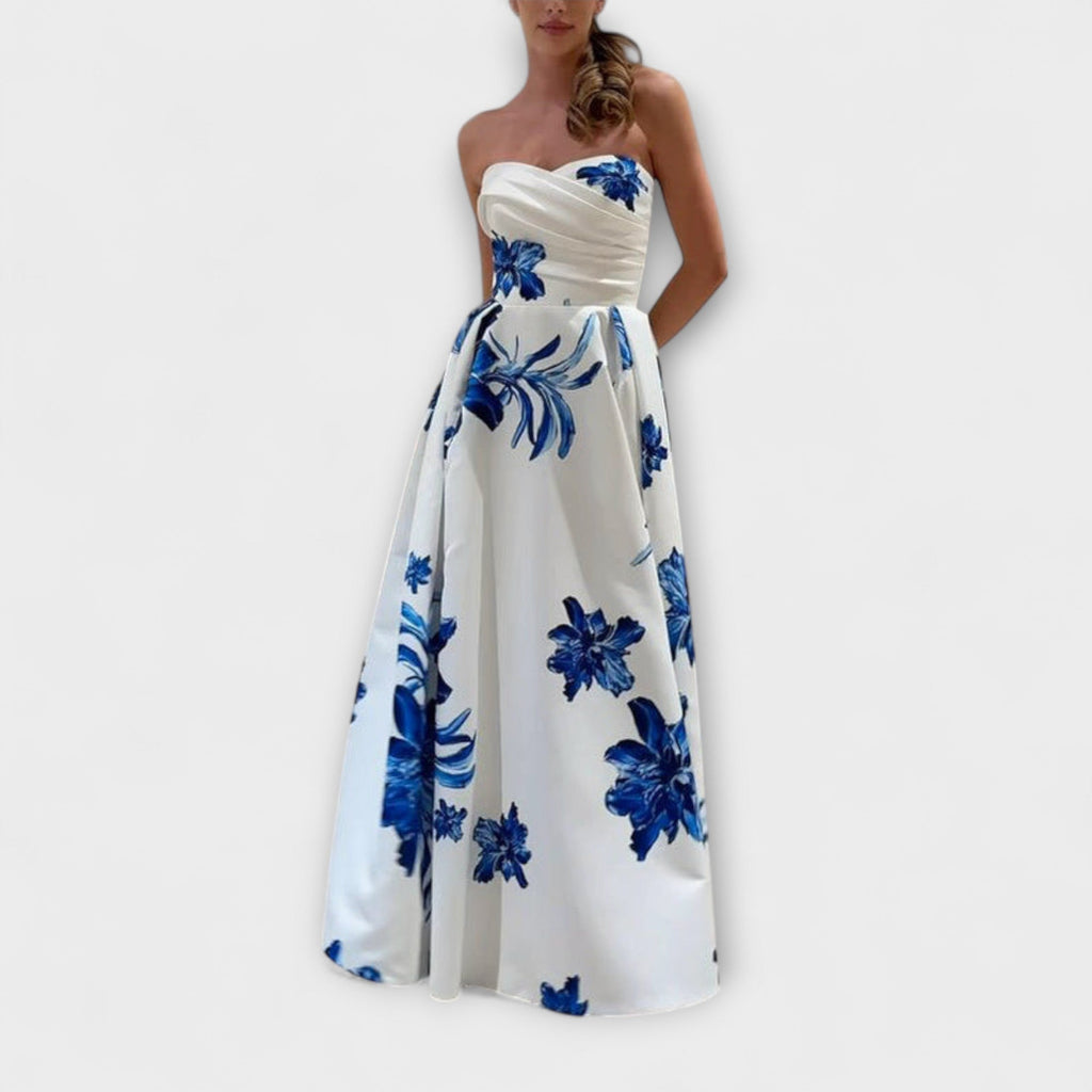 Women's Graceful Off-Shoulder Floral Maxi Dress
