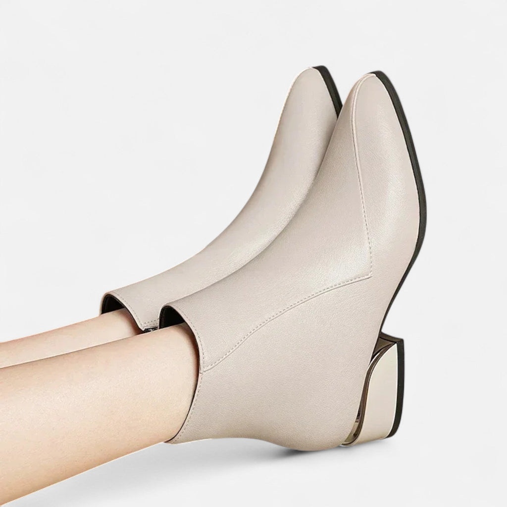 Women's Versatile Leather Ankle Boots