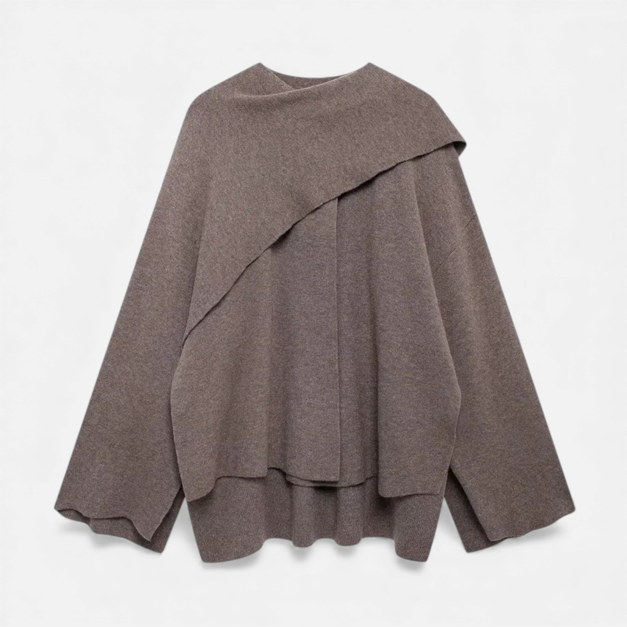 Women's Sophisticated Wool-Blend Poncho Cardigan