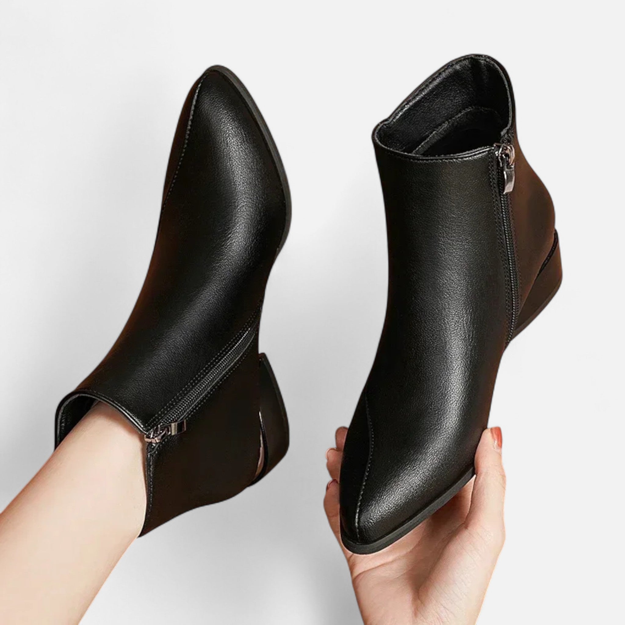 Women's Versatile Leather Ankle Boots