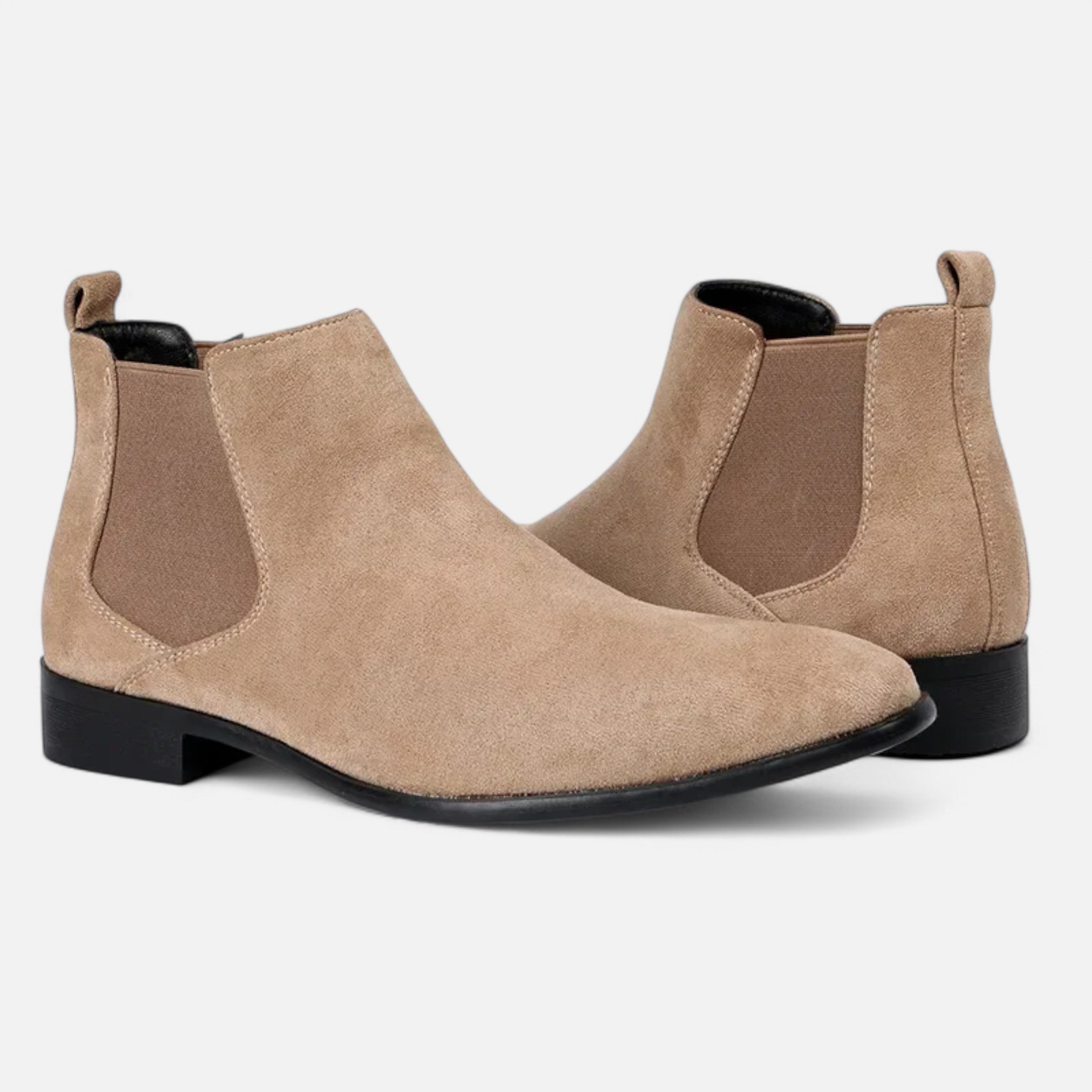 Men's Bold Suede Square-Toe Chelsea Boots