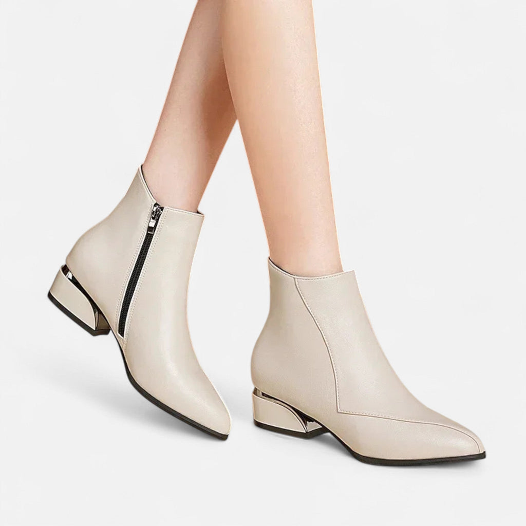 Women's Versatile Leather Ankle Boots