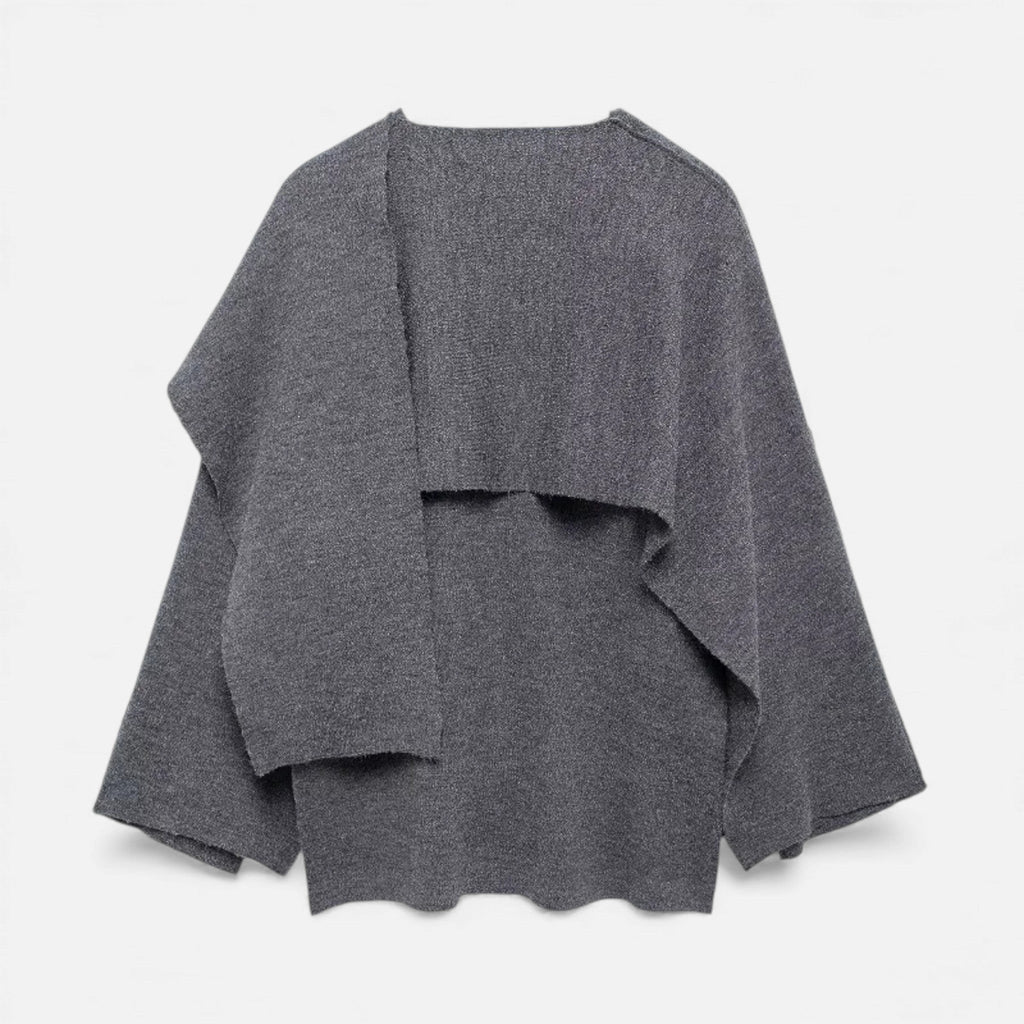 Women's Sophisticated Wool-Blend Poncho Cardigan