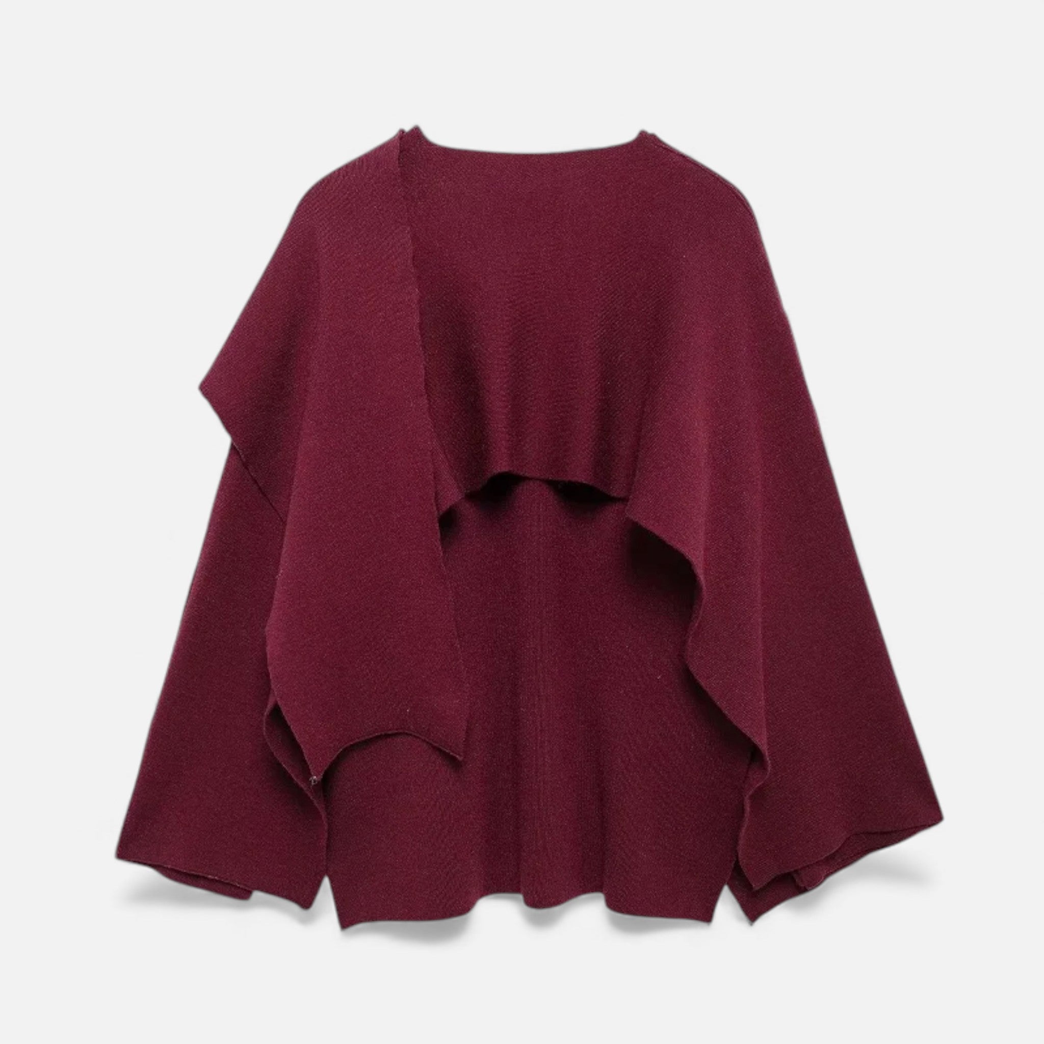 Women's Sophisticated Wool-Blend Poncho Cardigan