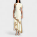 Women's Elegant Satin Lace-Trim Maxi Dress