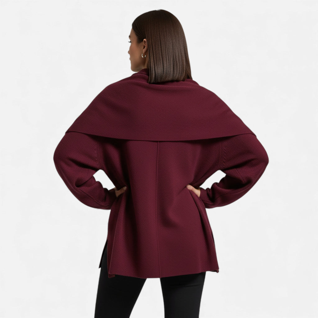 Women's Sophisticated Wool-Blend Poncho Cardigan