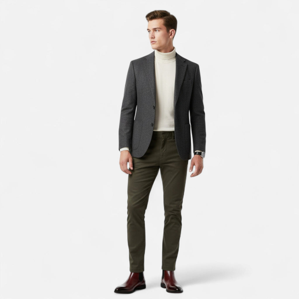 Men's Sleek Chelsea Boots with Red Sole
