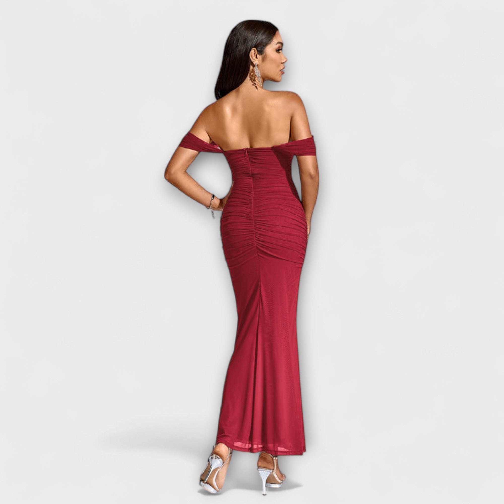 Women's Ruched Off-Shoulder Bodycon Dress