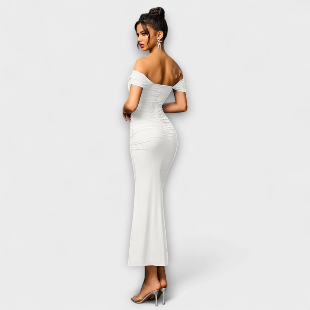 Women's Ruched Off-Shoulder Bodycon Dress