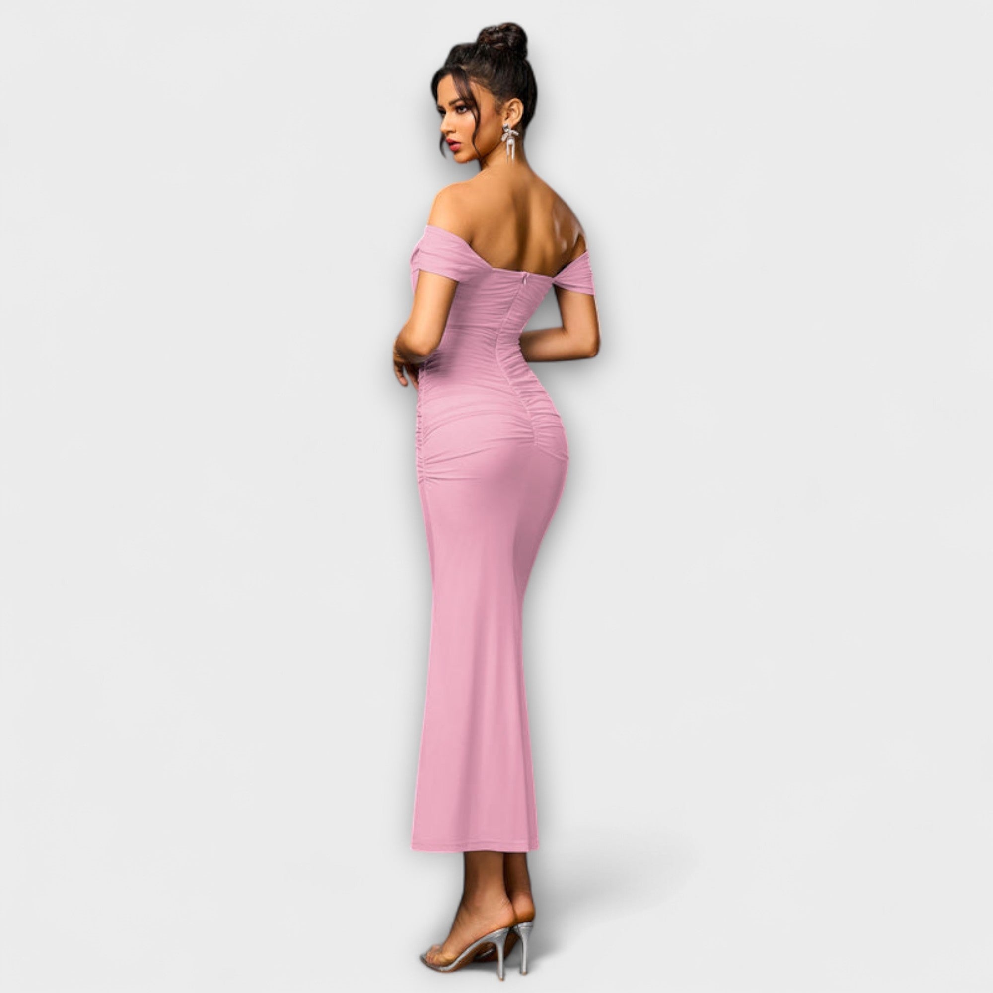 Women's Ruched Off-Shoulder Bodycon Dress