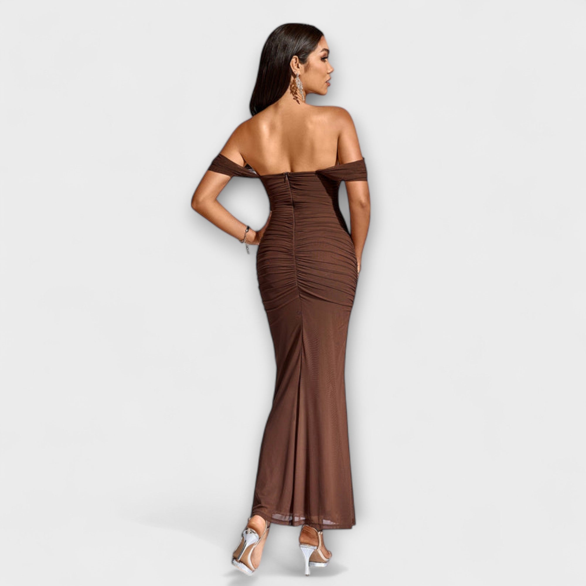 Women's Ruched Off-Shoulder Bodycon Dress