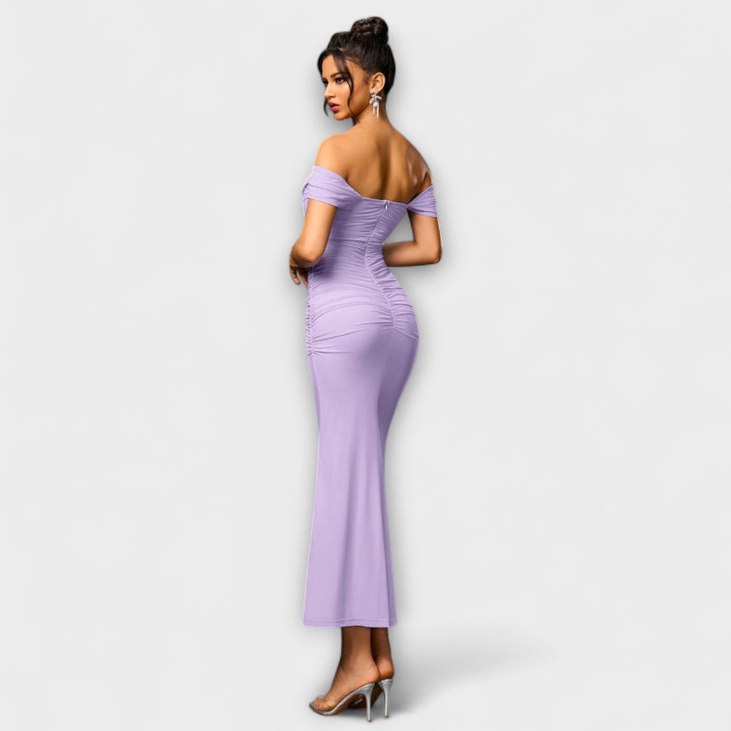 Women's Ruched Off-Shoulder Bodycon Dress