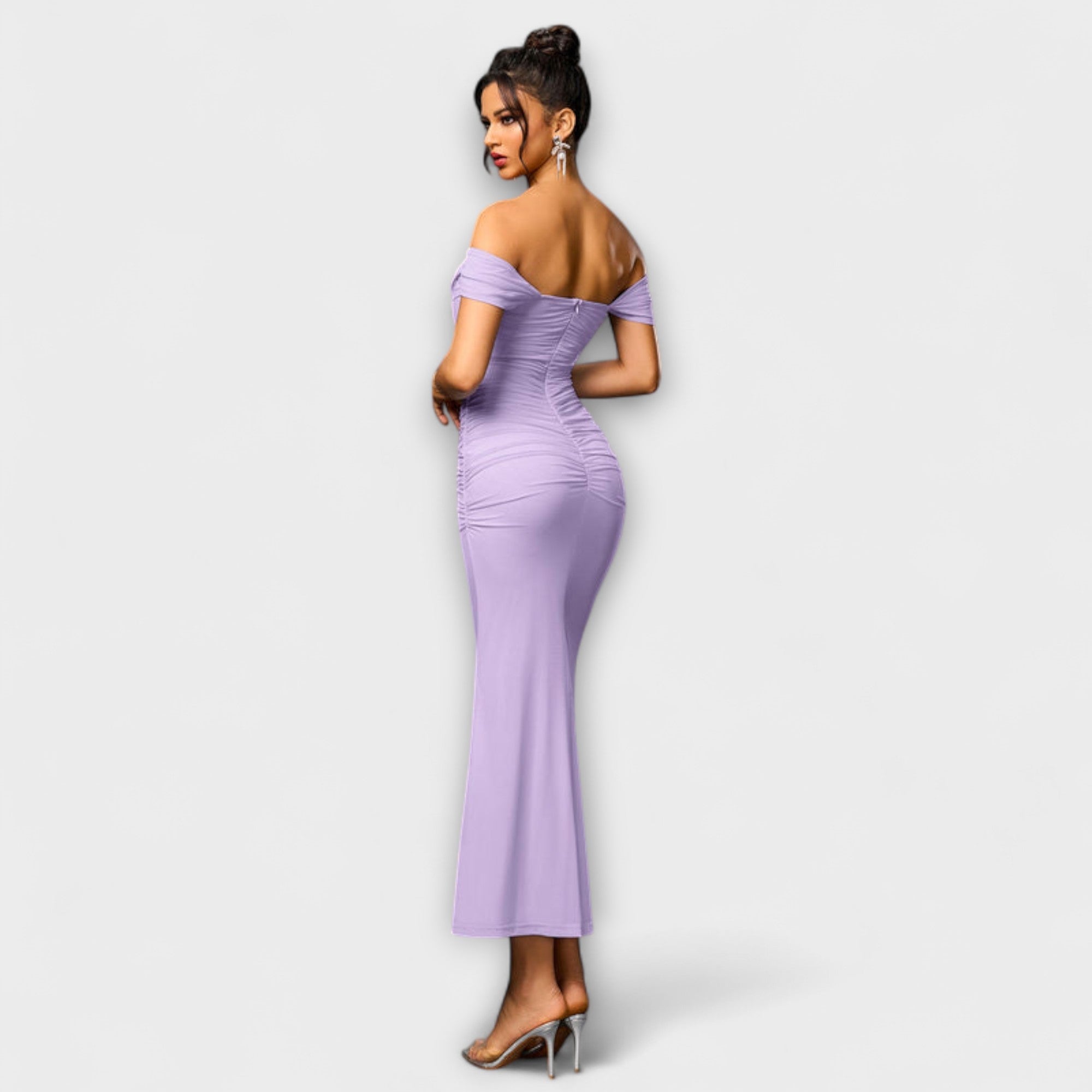 Women's Ruched Off-Shoulder Bodycon Dress