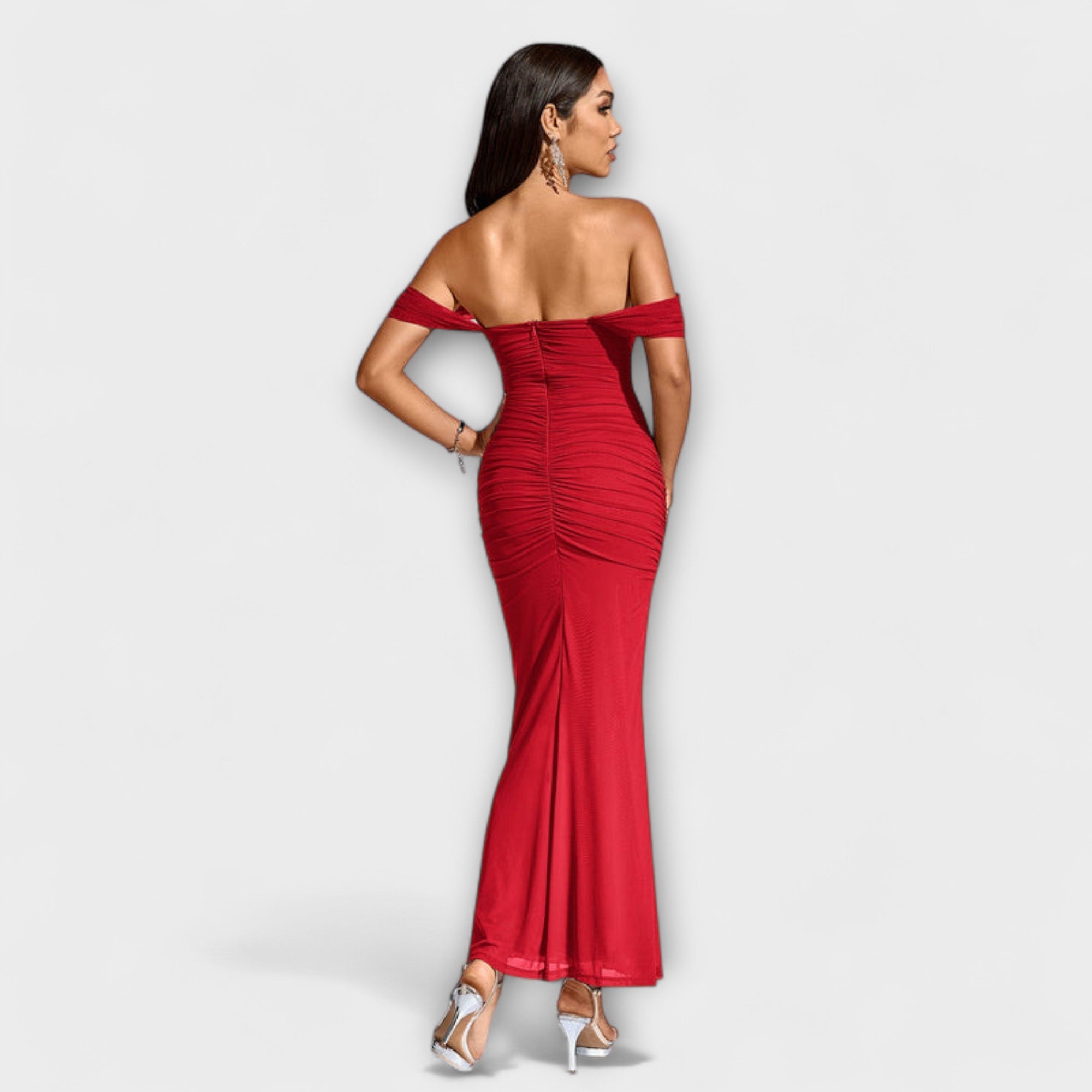 Women's Ruched Off-Shoulder Bodycon Dress