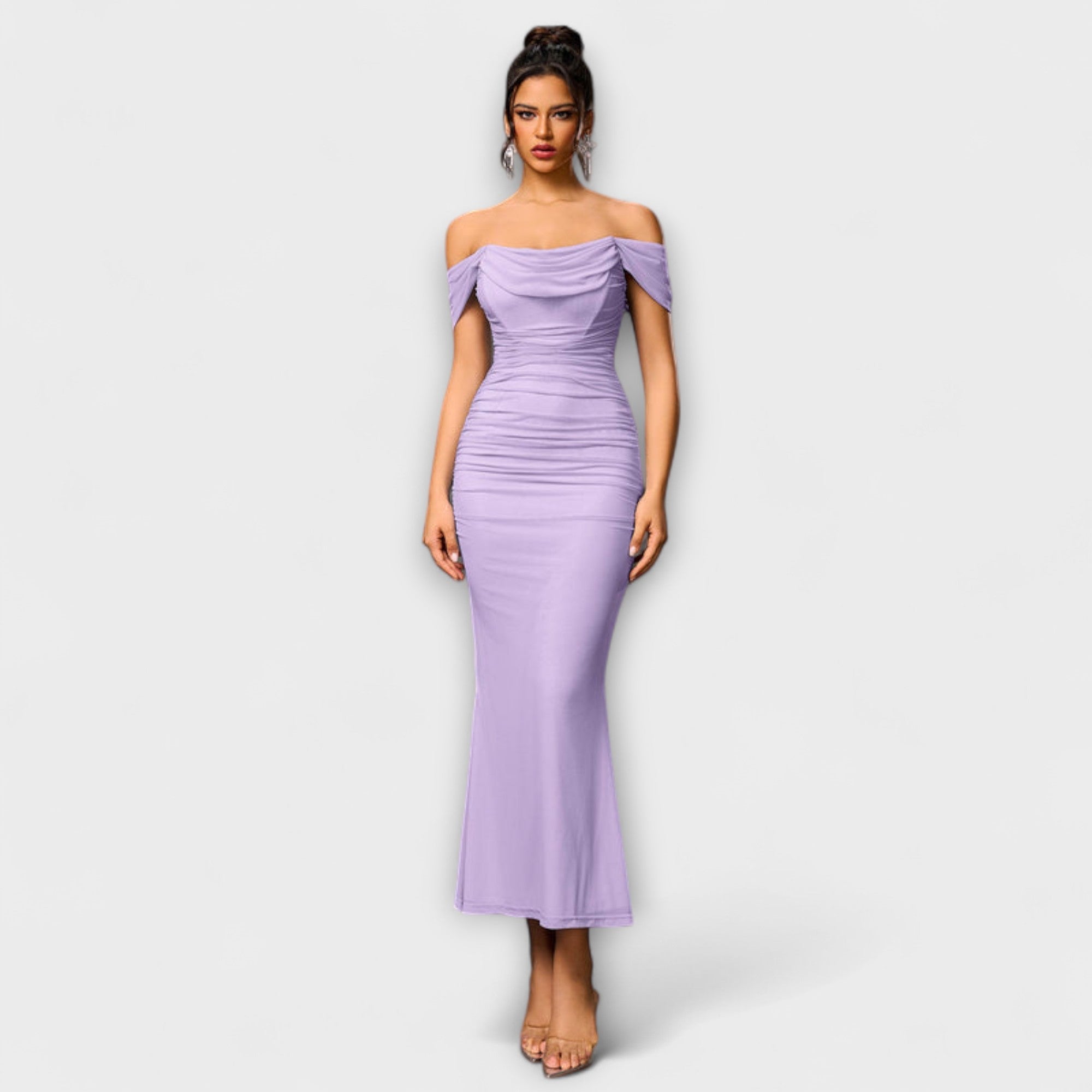 Women's Ruched Off-Shoulder Bodycon Dress
