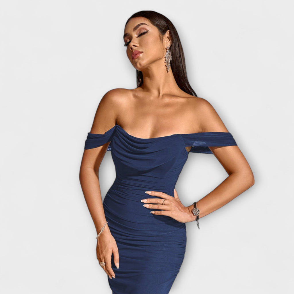 Women's Ruched Off-Shoulder Bodycon Dress