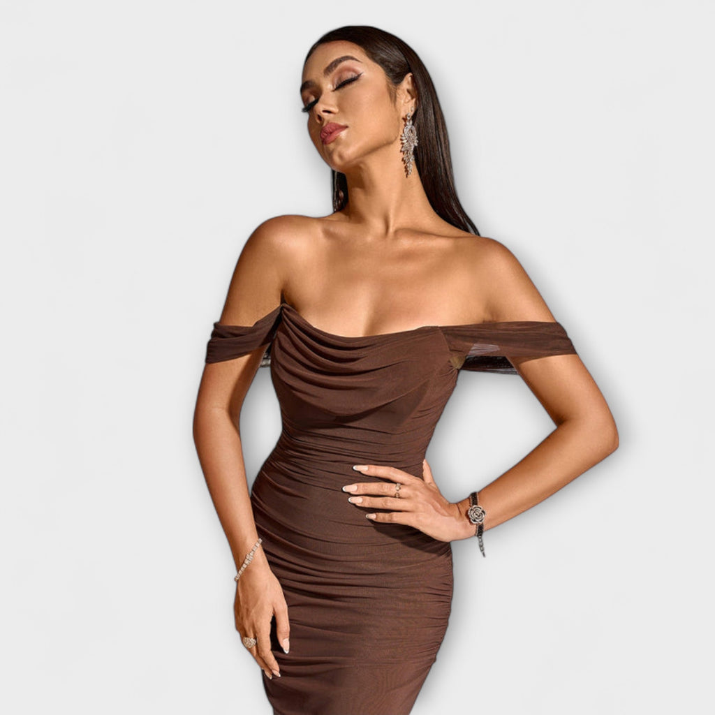 Women's Ruched Off-Shoulder Bodycon Dress