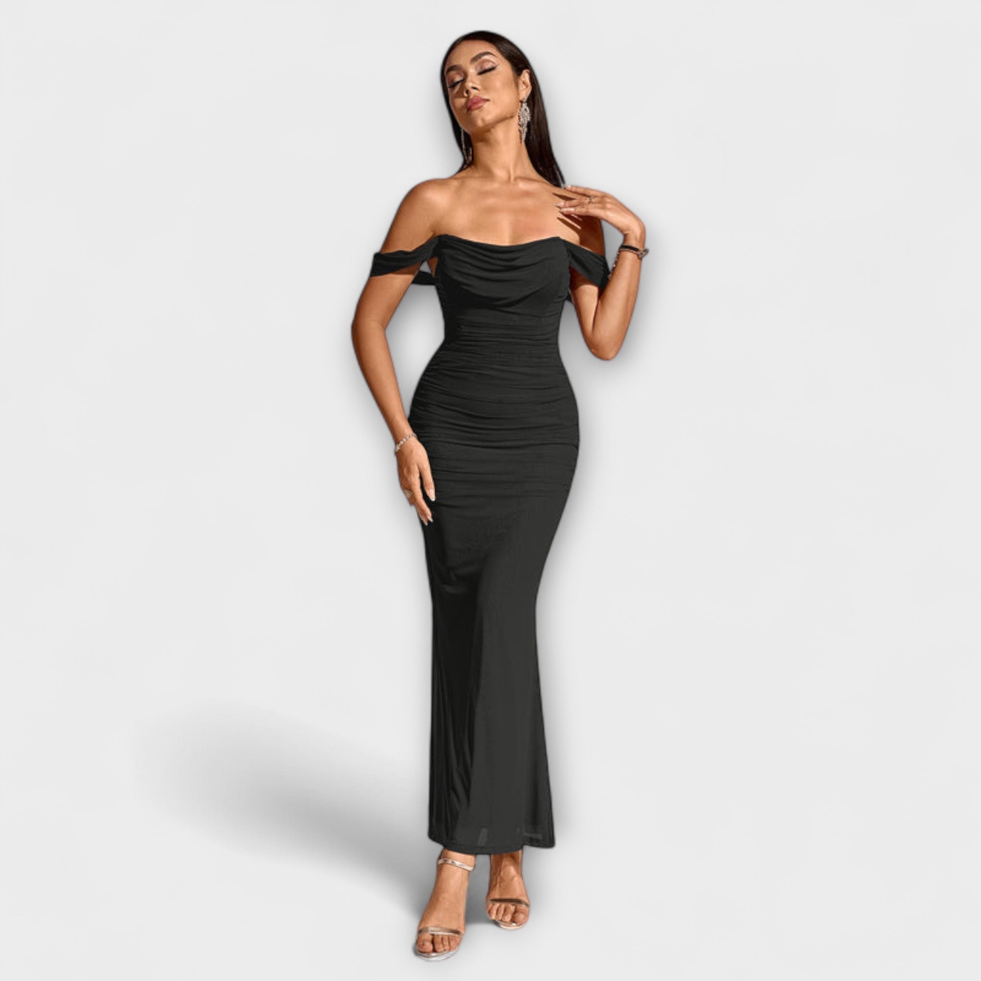Women's Ruched Off-Shoulder Bodycon Dress
