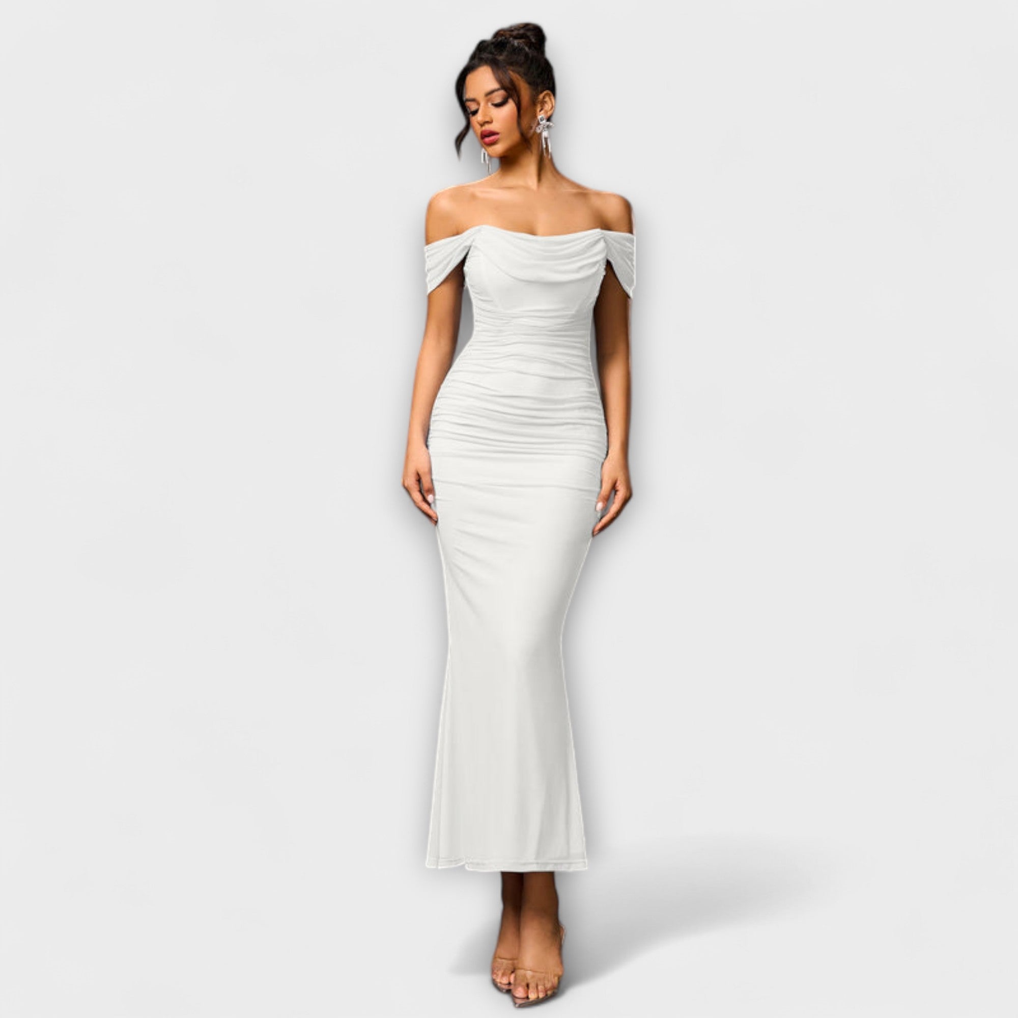Women's Ruched Off-Shoulder Bodycon Dress