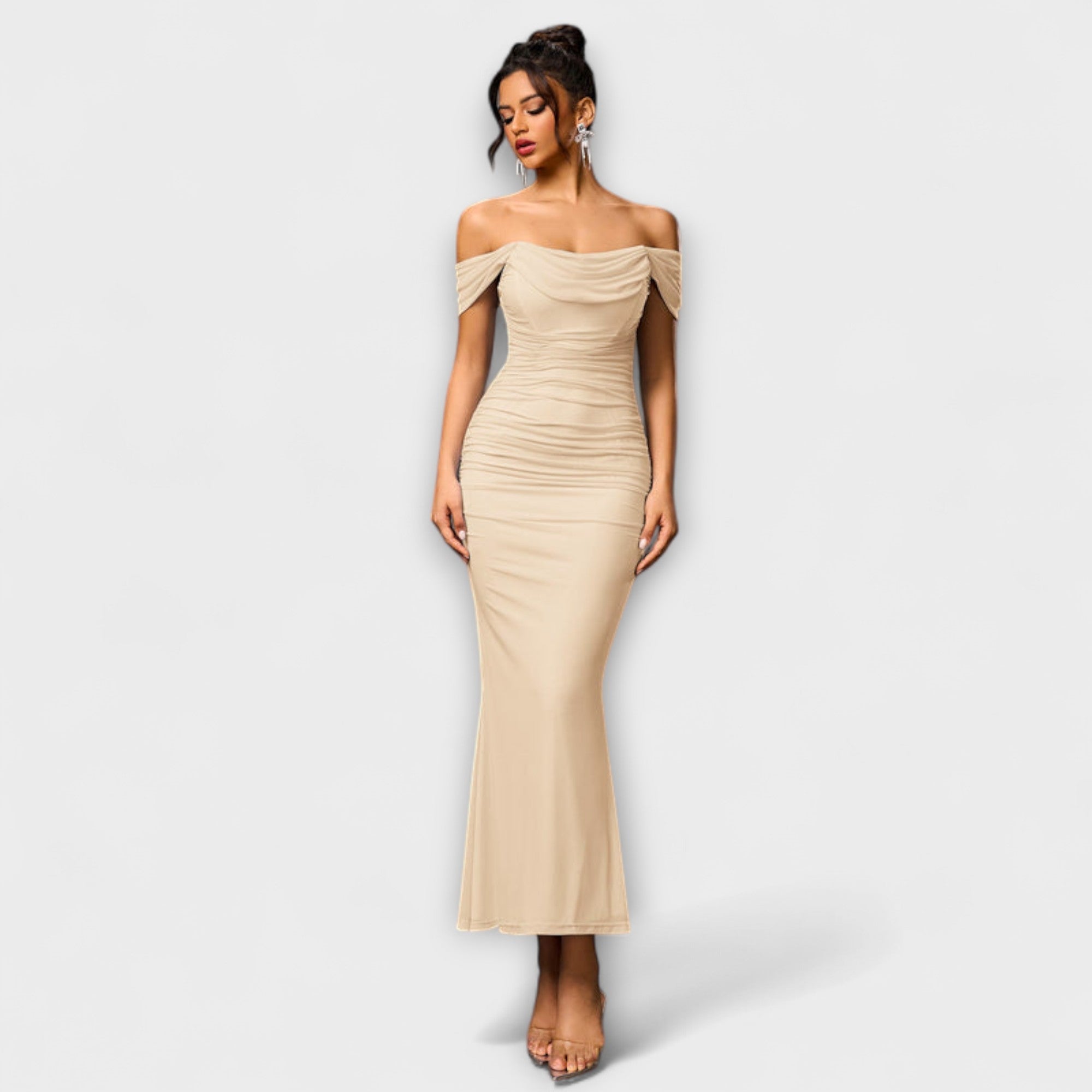 Women's Ruched Off-Shoulder Bodycon Dress