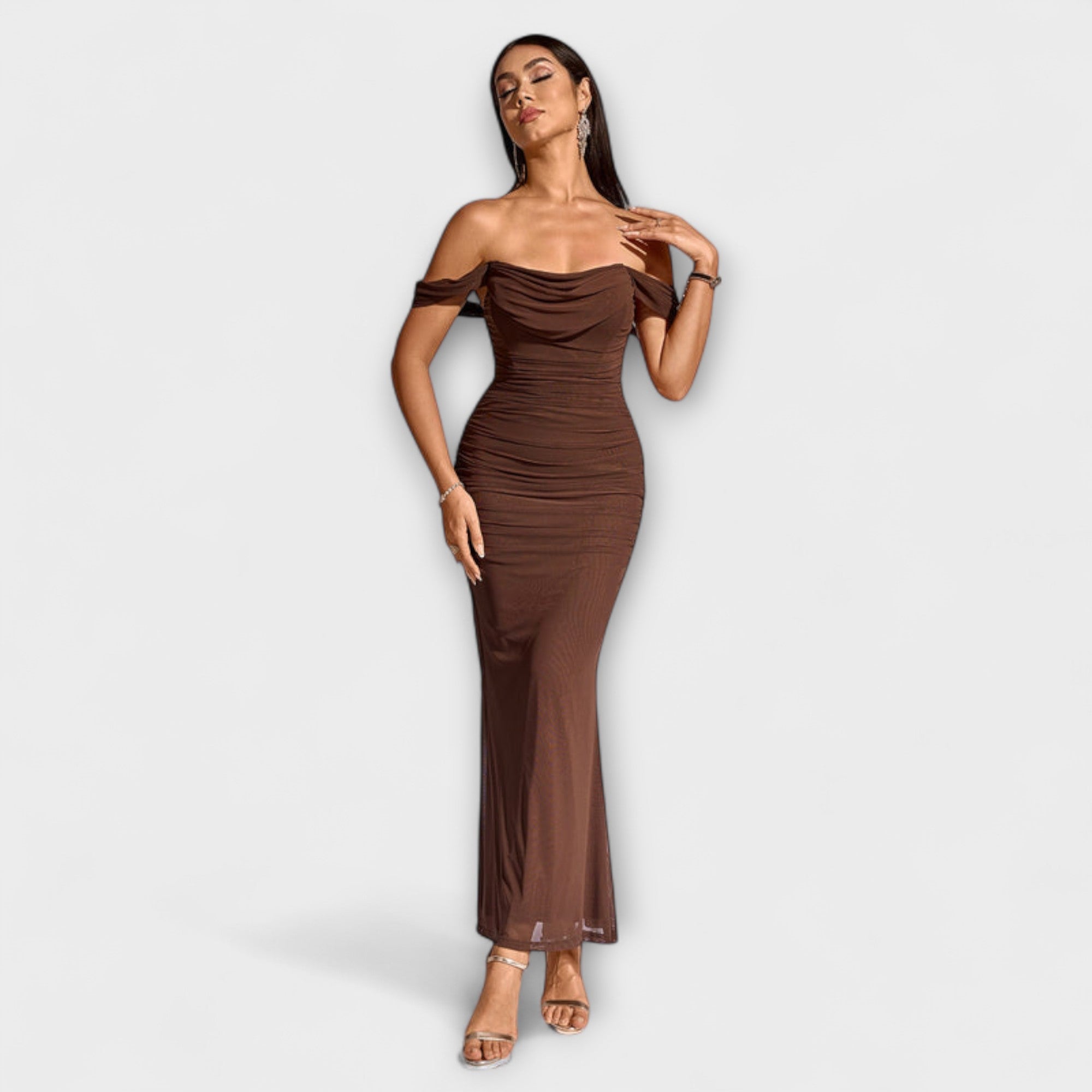 Women's Ruched Off-Shoulder Bodycon Dress