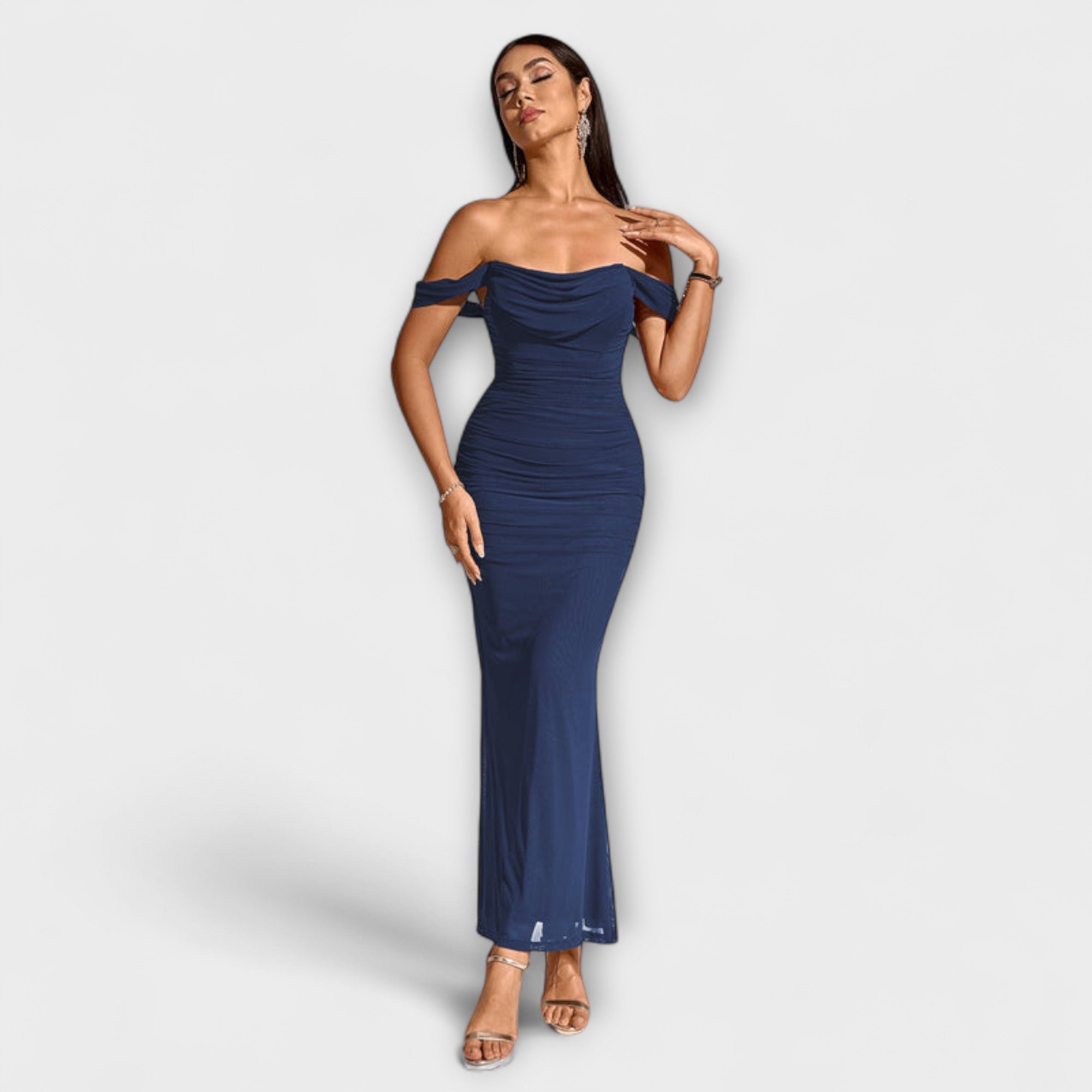 Women's Ruched Off-Shoulder Bodycon Dress
