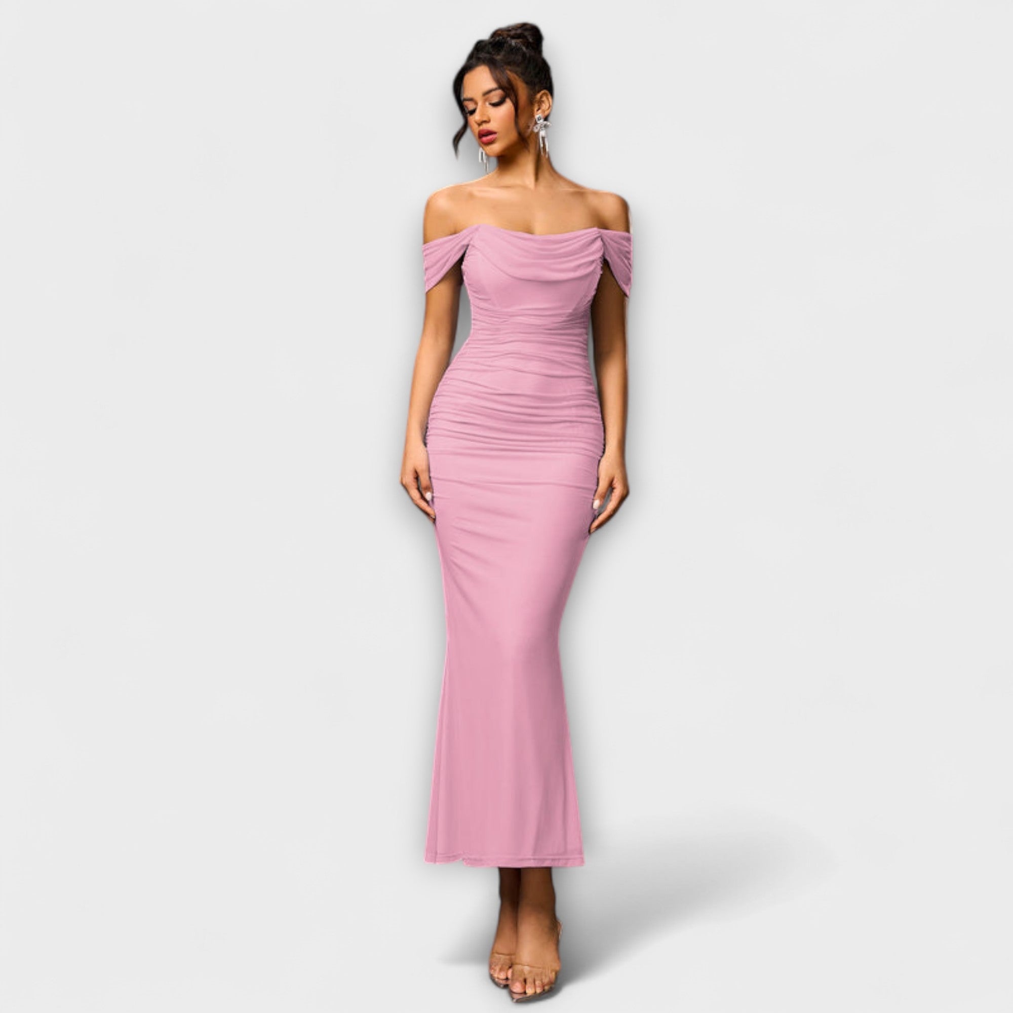 Women's Ruched Off-Shoulder Bodycon Dress