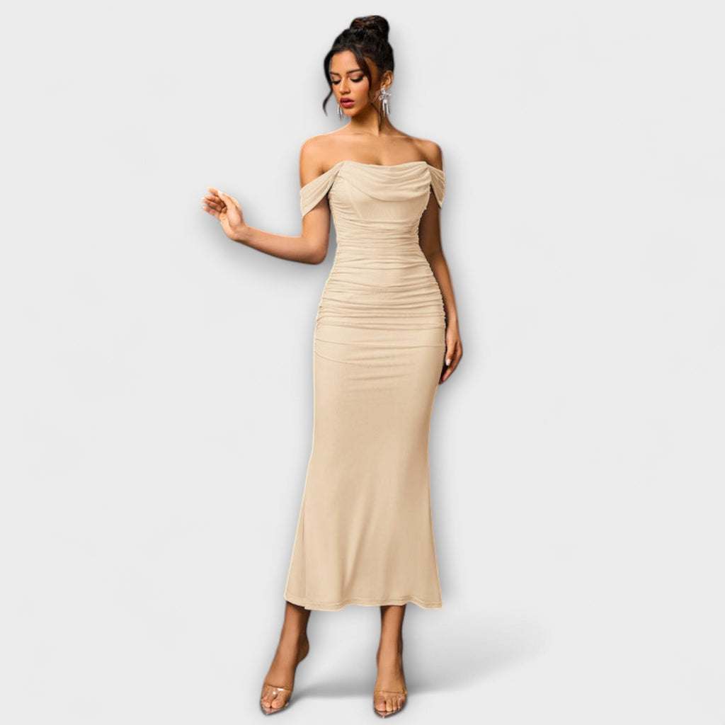 Women's Ruched Off-Shoulder Bodycon Dress