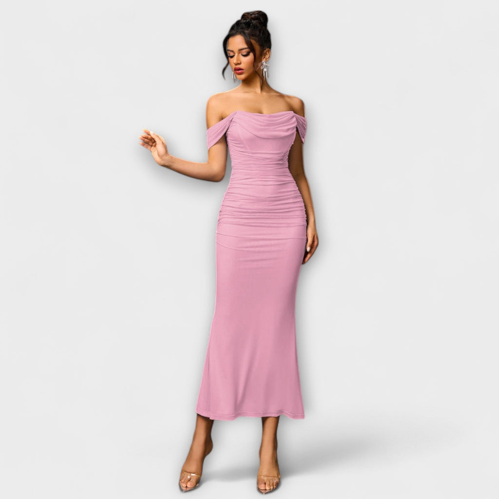 Women's Ruched Off-Shoulder Bodycon Dress