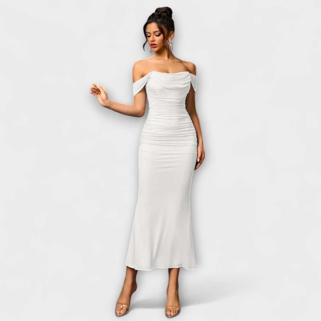 Women's Ruched Off-Shoulder Bodycon Dress