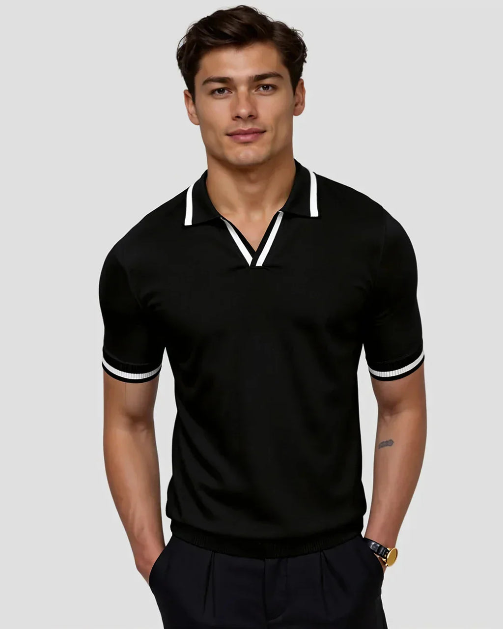Men's Structured Piqué Polo with Contrast Trim