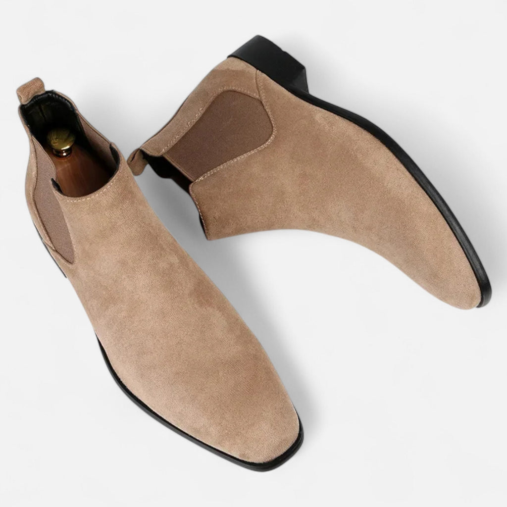 Men's Bold Suede Square-Toe Chelsea Boots