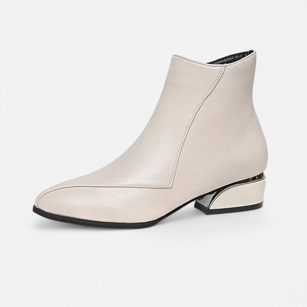 Women's Versatile Leather Ankle Boots