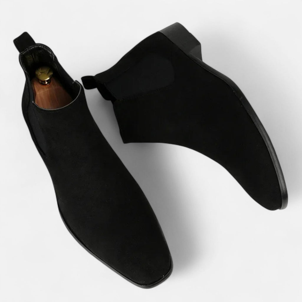 Men's Bold Suede Square-Toe Chelsea Boots