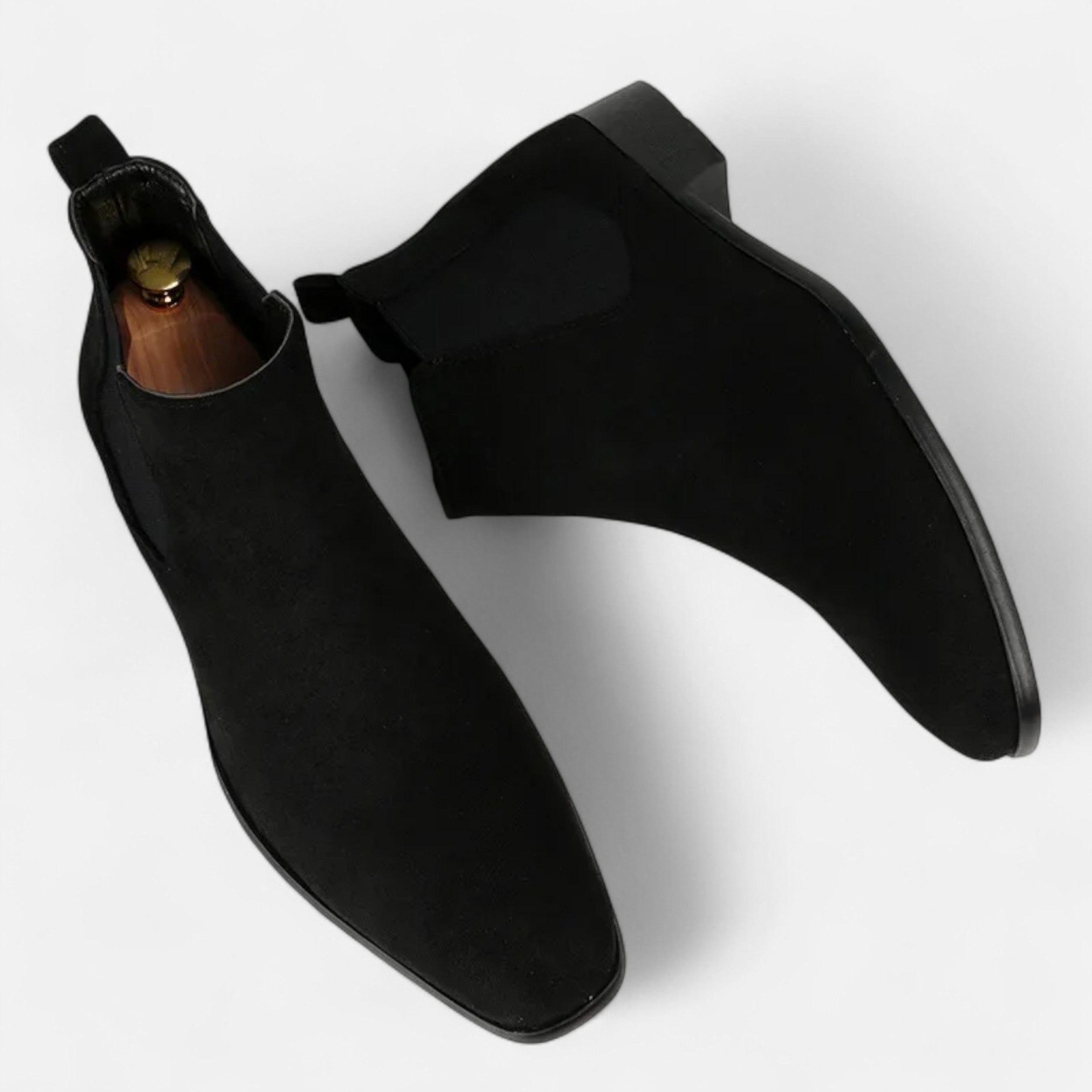 Men's Bold Suede Square-Toe Chelsea Boots