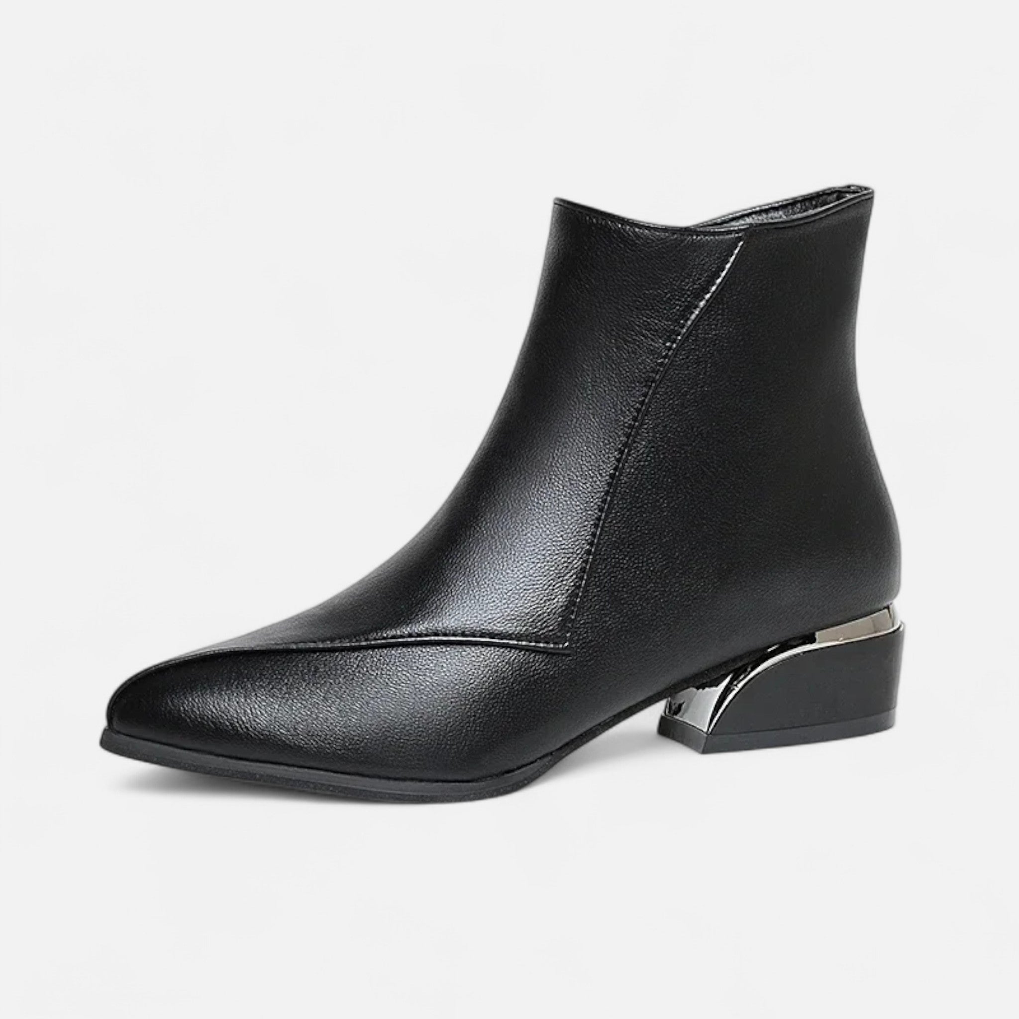 Women's Versatile Leather Ankle Boots